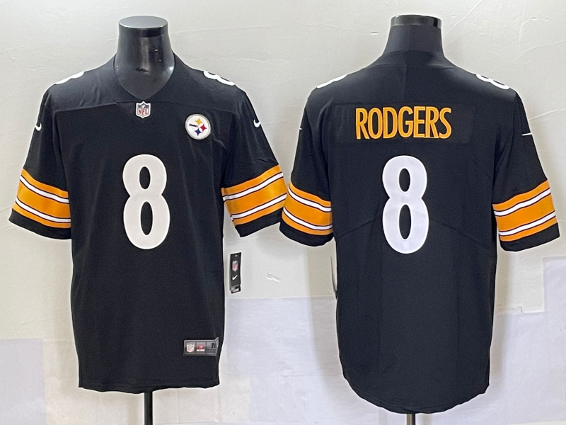 Men Pittsburgh Steelers #8 Rodgers Black Nike Limited NFL 2025 Jersey 005